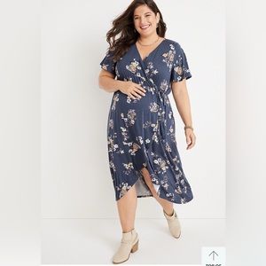 Plus Size 24/7 Flawless High Low Nursing Friendly Maternity Midi Dress